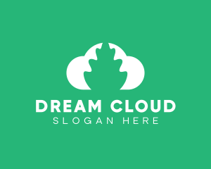 Cloud Tree Plant logo design