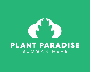 Cloud Tree Plant logo design