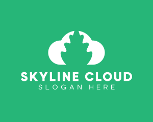 Cloud Tree Plant logo design