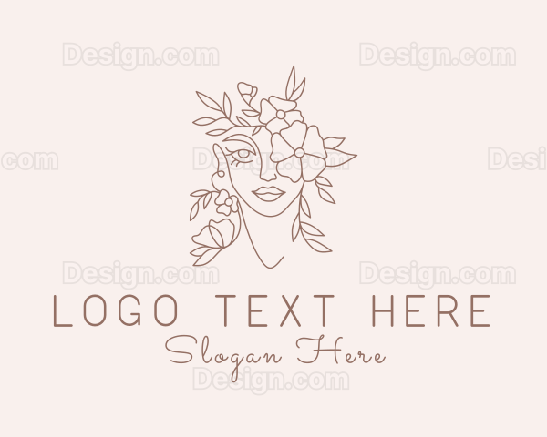 Beautiful Flower Woman Logo