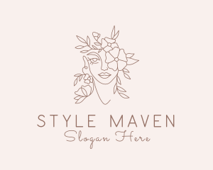 Beautiful Flower Woman logo design