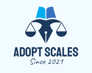 Blue Pen Scale  logo design