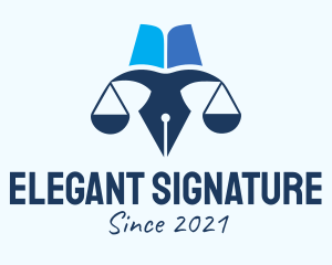 Blue Pen Scale  logo design