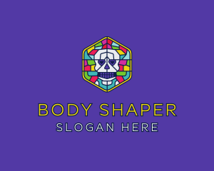 Stained Glass Skull logo design