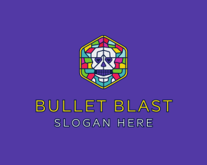 Stained Glass Skull logo design