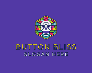 Stained Glass Skull logo design