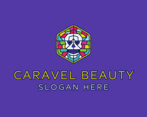 Stained Glass Skull logo design