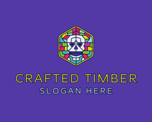 Stained Glass Skull logo design