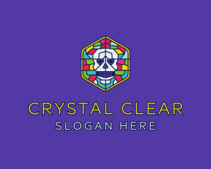 Stained Glass Skull logo design