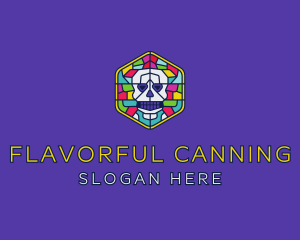 Stained Glass Skull logo design