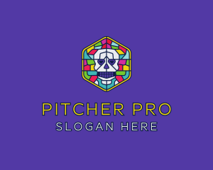 Stained Glass Skull logo design