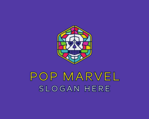 Stained Glass Skull logo design