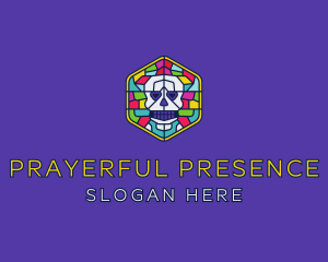 Stained Glass Skull logo design