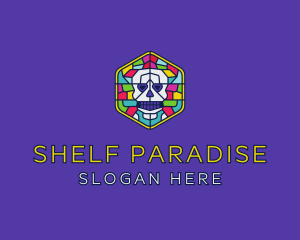 Stained Glass Skull logo design