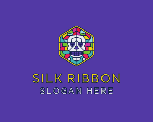 Stained Glass Skull logo design