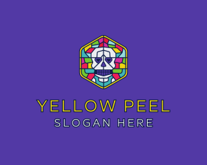 Stained Glass Skull logo design