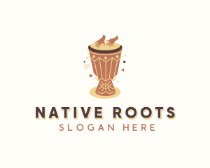 African Djembe Instrument logo design