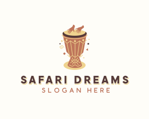 African Djembe Instrument logo design