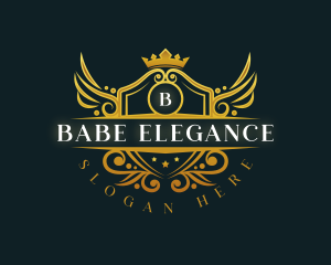 Elegant Wings Crest logo design