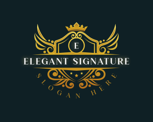 Elegant Wings Crest logo design