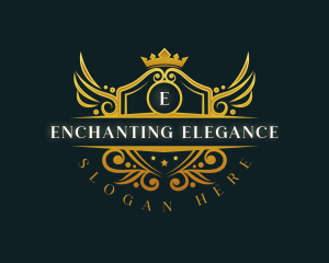 Elegant Wings Crest logo design