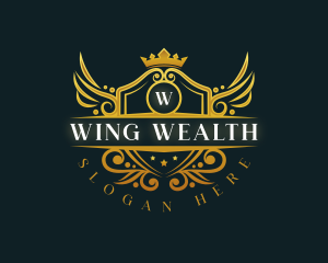 Elegant Wings Crest logo design