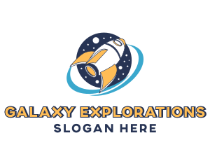 Galaxy Rocket Ship logo design