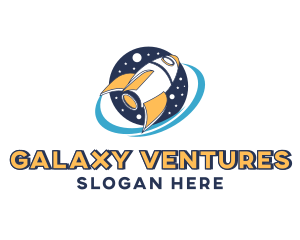 Galaxy Rocket Ship logo design