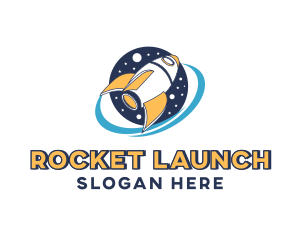 Galaxy Rocket Ship logo design