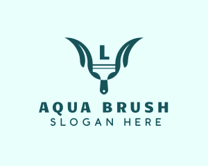 Leaf Paint Brush  logo design