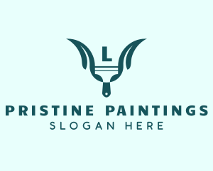 Leaf Paint Brush  logo design