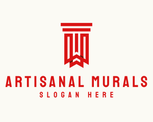 Bookmark Library Pillar logo design