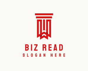 Bookmark Library Pillar logo design