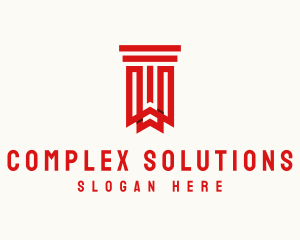 Bookmark Library Pillar logo design