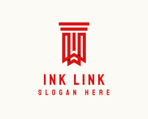 Bookmark Library Pillar logo design