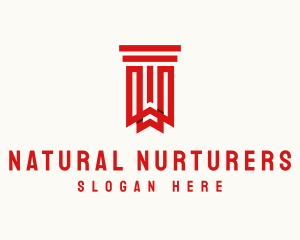 Bookmark Library Pillar logo design