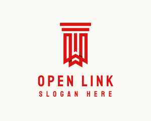 Bookmark Library Pillar logo design