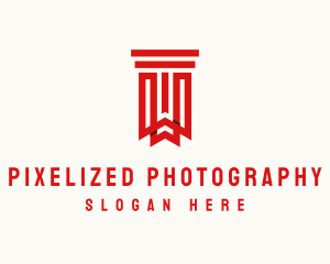 Bookmark Library Pillar logo design