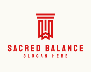 Bookmark Library Pillar logo design