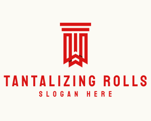 Bookmark Library Pillar logo design