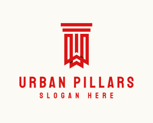 Bookmark Library Pillar logo design