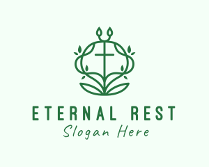 Natural Crucifix Cross logo design