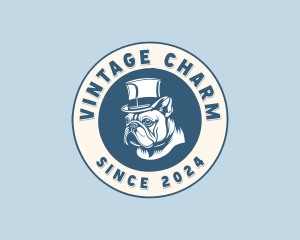 Vintage Bulldog Hat logo design