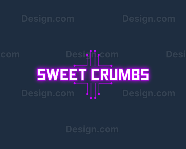 Purple Computer Circuit Wordmark Logo