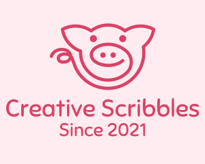 Pink Piggy Doodle logo design