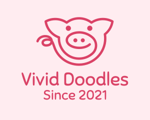 Pink Piggy Doodle logo design