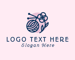 Knitting Wool Flower logo