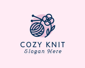 Knitting Wool Flower logo