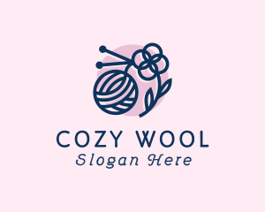 Knitting Wool Flower logo