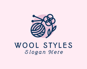 Knitting Wool Flower logo